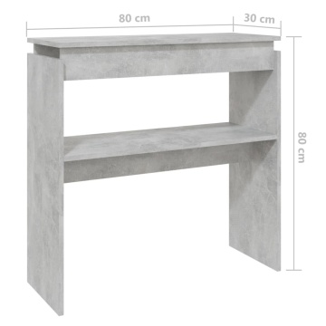 Masă consolă, gri beton, 80x30x80 cm, PAL - Img 5
