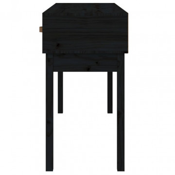 Masă consolă, negru, 114x40x75 cm, lemn masiv de pin - Img 8