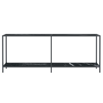 Masă consolă, negru, 200x35x75,5 cm, sticlă securizată - Img 3