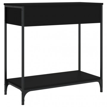 Masă consolă, negru, 75x34,5x75 cm, lemn prelucrat - Img 7