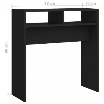 Masă consolă, negru, 78x30x80 cm, PAL - Img 6