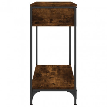 Masă consolă, stejar fumuriu, 75x34,5x75 cm, lemn prelucrat - Img 6