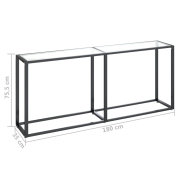 Masă consolă, transparent, 180x35x75,5 cm, sticlă securizată - Img 5