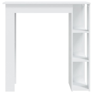 Masă de bar cu raft, alb extralucios, 102x50x103,5 cm, PAL - Img 3