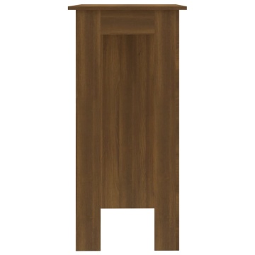 Masă de bar cu raft, stejar maro, 102x50x103,5 cm, PAL - Img 4