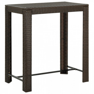 Masă de bar de grădină, maro, 100 x 60,5 x 110,5 cm, poliratan - Img 1