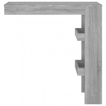 Masă de bar de perete gri sonoma 102x45x103,5 cm lemn prelucrat - Img 3