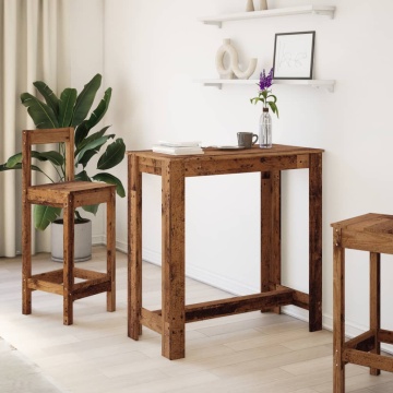 Masă de bar, lemn vechi, 102x50x103,5 cm, lemn prelucrat - Img 3