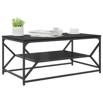Masă de cafea cu raft, stejar negru, 90x50x40 cm lemn prelucrat - Img 3