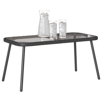 Masă de cafea Neagră 90x45x42 cm din Poliratan - Img 3