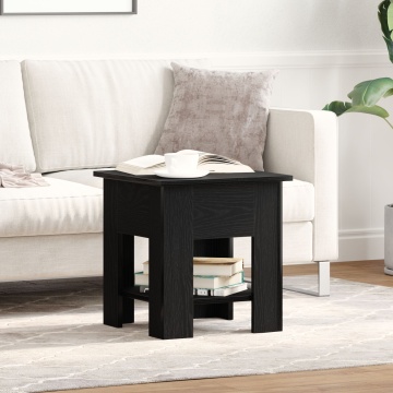 Masă de cafea Negru Stejar 40x40x42 cm Lemn prelucrat - Img 4