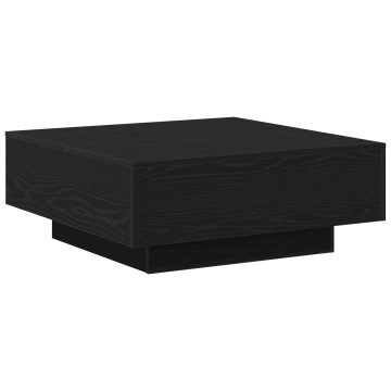 Masa de cafea Negru Stejar 80x80x31 cm Lemn compozit - Img 2