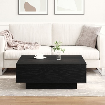 Masa de cafea Negru Stejar 80x80x31 cm Lemn compozit - Img 4