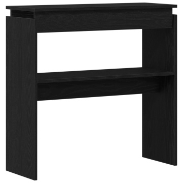 Masă de Consolă Negru Stejar 80x30x80 cm din Lemn Compozit - Img 2