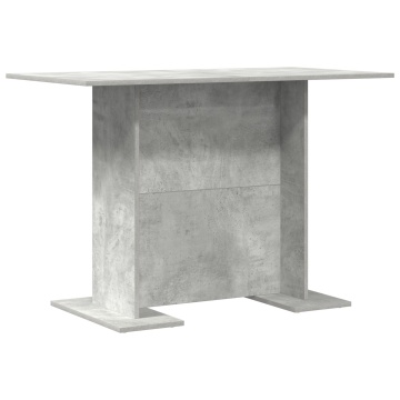 Masă de dining Gri Beton 110x60x75 cm Lemn ingineresc - Img 2