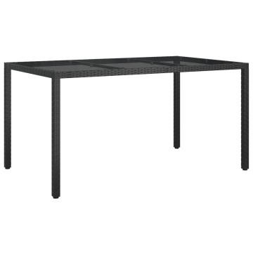 Masă de Dining Neagră 150x90x75 cm Poliratan - Img 2