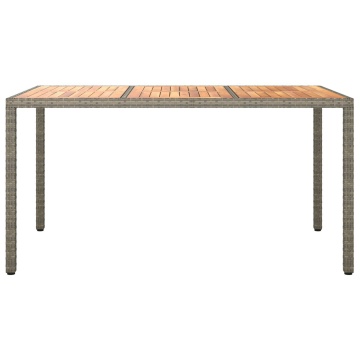 Masă de dining pentru grădină Gri 150x90x75 cm Poliratan - Img 3
