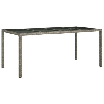 Masă de dining pentru grădină Gri 190x90x75 cm Poliratan - Img 2