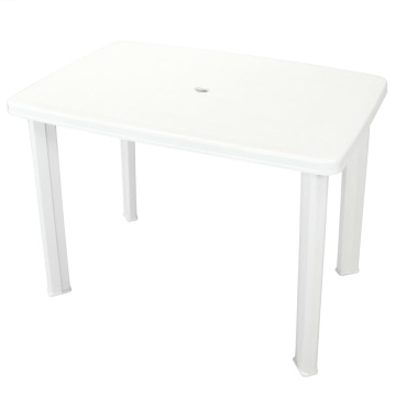 Masă de grădină, alb, 101 x 68 x 72 cm, plastic - Img 1