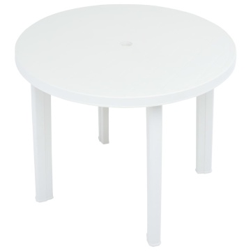 Masă de grădină, alb, 89 cm, plastic - Img 3