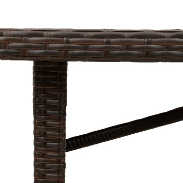 Masă de grădină cu blat din sticlă maro 240x90x75 cm poliratan - Img 6
