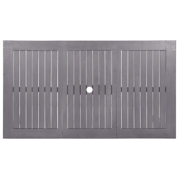 Masă de grădină, gri, 140 x 80 x 74 cm, lemn masiv de acacia - Img 4