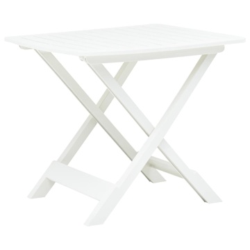 Masă de grădină pliabilă, alb, 79 x 72 x 70 cm, plastic - Img 1