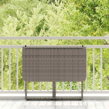 Masă de grădină pliabilă gri 90x51x75 cm Poly Ratan - Img 3