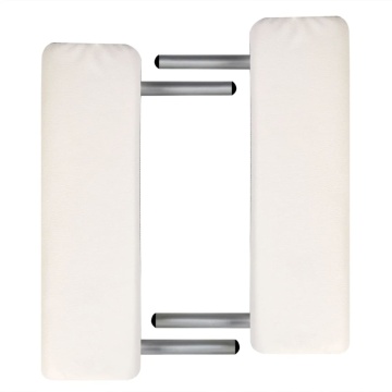 Masă de masaj pliabilă, 2 zone, alb crem, cadru din aluminiu - Img 2