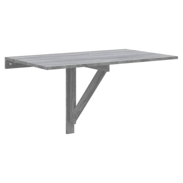Masă de perete pliantă gri sonoma 100x60x56 cm lemn compozit - Img 2