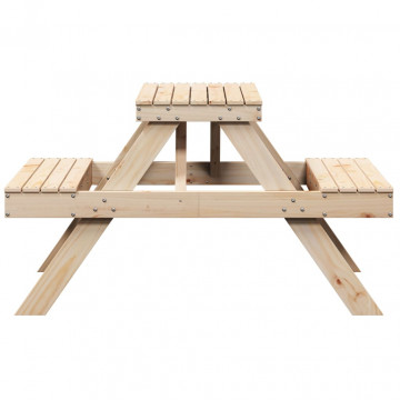 Masă de picnic, 105x134x75 cm, lemn masiv de pin - Img 8