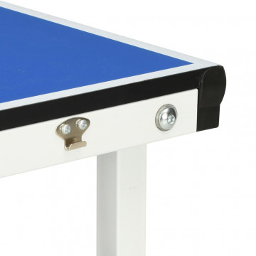 Masă de ping pong cu fileu, albastru, 152 x 76 x 66 cm - Img 7