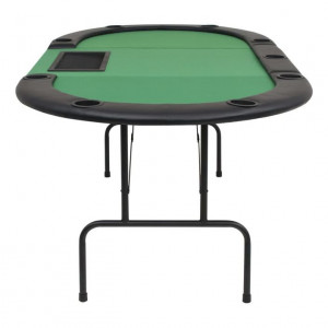 Masă de poker pliabilă în 3, pentru 9 jucători, oval, Verde - Img 7