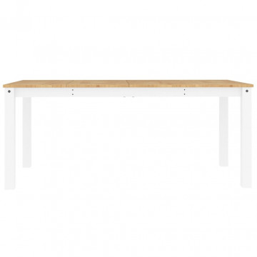 Masă de sufragerie „Panama”, alb, 180x90x75 cm, lemn masiv pin - Img 4