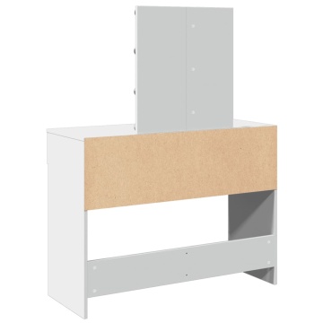 Masă de toaletă cu LED, alb, 100x40x130 cm - Img 6