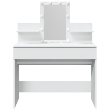 Masă de toaletă cu LED, alb, 100x40x130 cm - Img 8