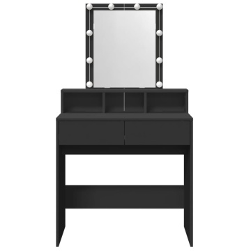 Masă de toaletă cu LED, negru, 80x41x144,5 cm - Img 8