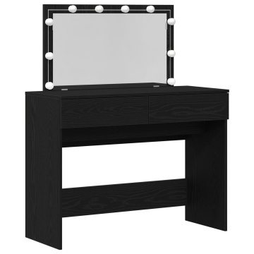Masă de Toaletă cu LED Stejar Negru 100x40x120 cm - Img 2