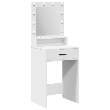 Masa de toaletă cu lumini LED Alb 50x41x135 cm - Img 2