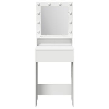 Masa de toaletă cu lumini LED Alb 50x41x135 cm - Img 4