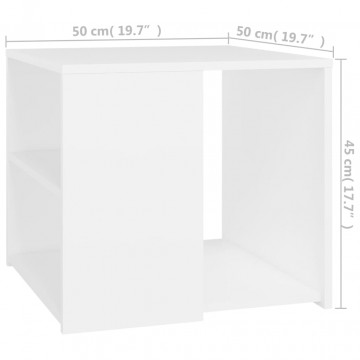 Masă laterală, alb, 50x50x45 cm, PAL - Img 5