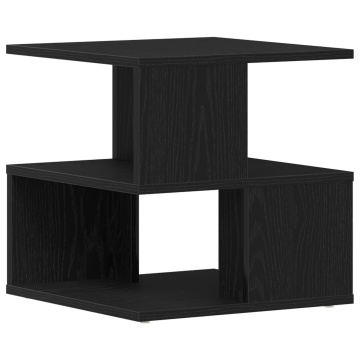 Masă laterală Neagră din Stejar 40x40x40 cm din Lemn Compus - Img 2