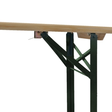 Masă pentru bere pliabilă cu 2 bănci, 220 cm, lemn de brad - Img 5
