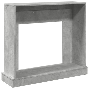 Mască de șemineu, gri beton, 100x30x87,5 cm, lemn prelucrat - Img 5