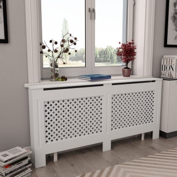 Mască pentru calorifer, alb, 172x19x81,5 cm, MDF - Img 1