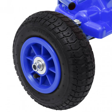 Mașinuță kart cu pedale și roți pneumatice, albastru - Img 5