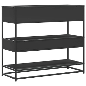 Măsuță consolă, negru, 90x35x80 cm, lemn prelucrat - Img 6