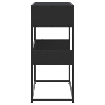 Măsuță consolă, negru, 90x35x80 cm, lemn prelucrat - Img 8