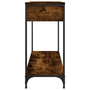 Măsuță consolă, stejar fumuriu, 100x34,5x75 cm, lemn prelucrat - Img 6