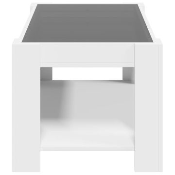 Măsuță de cafea cu LED, alb, 93x53x45 cm, lemn prelucrat - Img 6